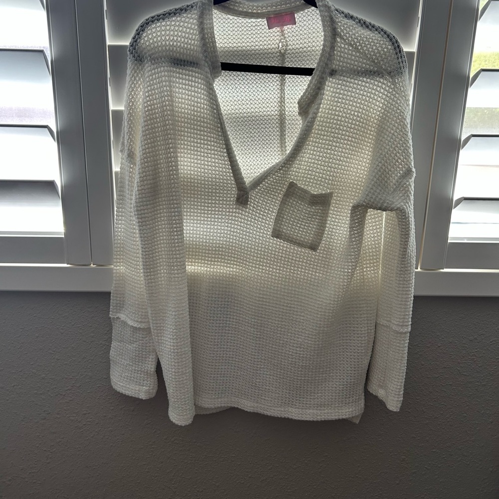 Pink Lily Cream Textured Knit